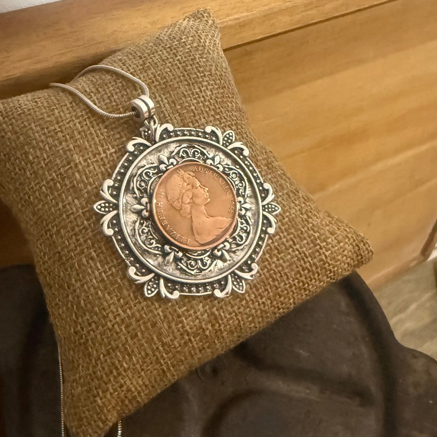 1966 Australian Two Cent Coin Necklace