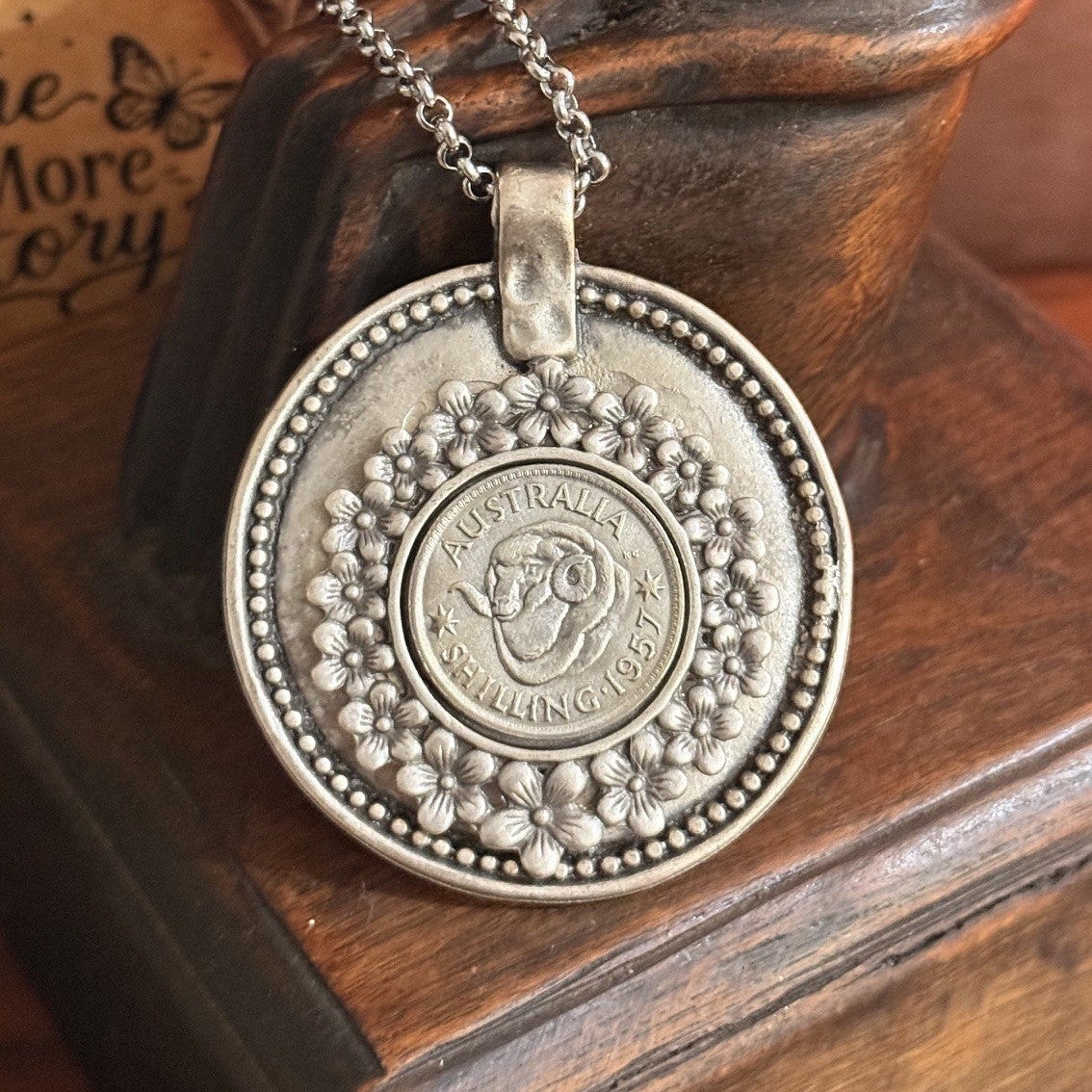 1957 Australian Merino Ram Shilling Necklace