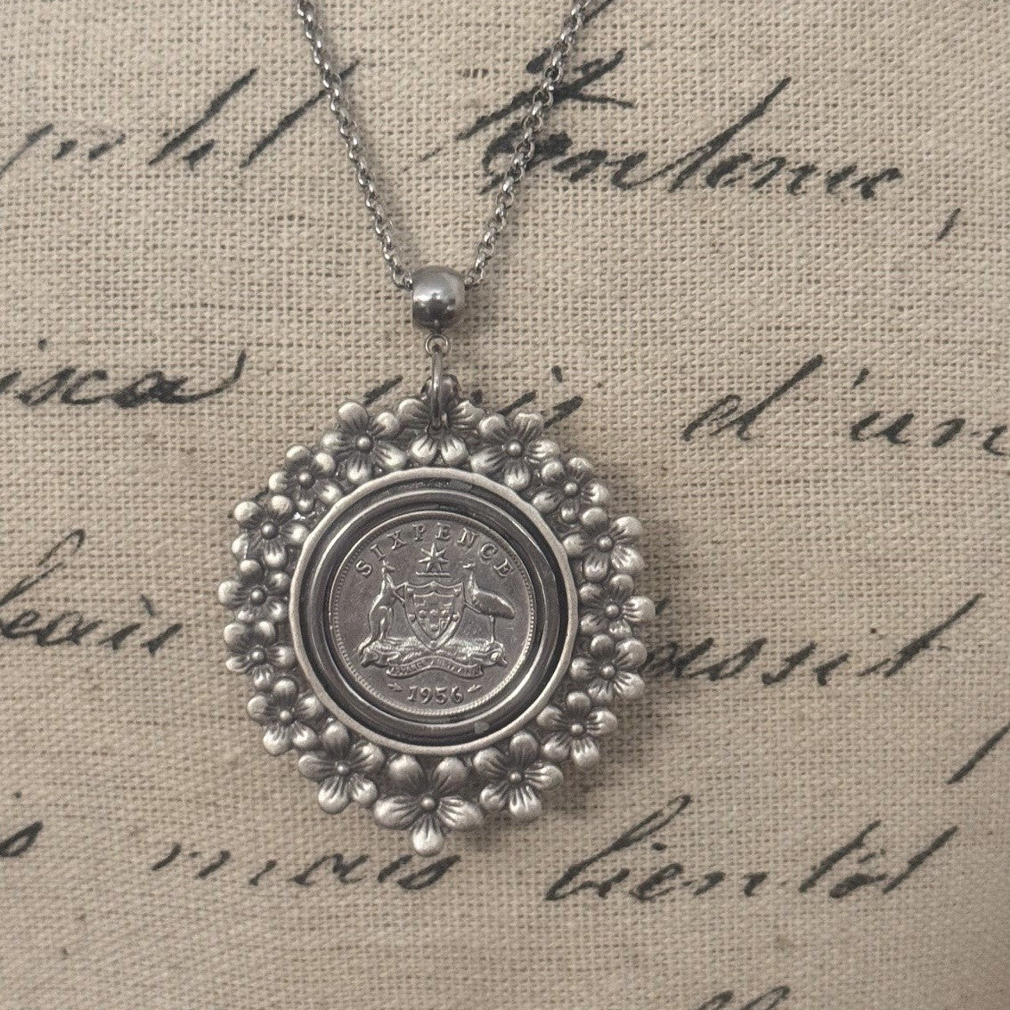 1956 Australian Sixpence Coin Necklace