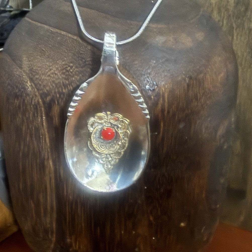 Vintage Spoon Bowl Filigree Necklace