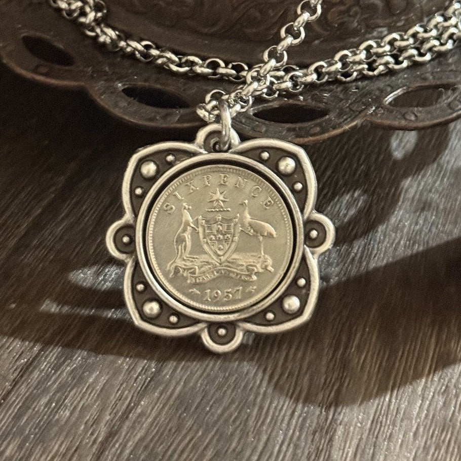 1957 Australian Sixpence Necklace