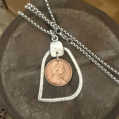 1966 Australian Two Cent Coin Necklace