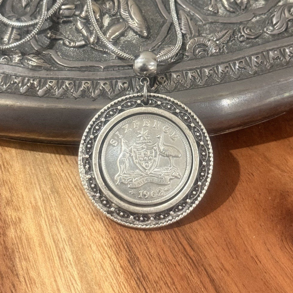1962 Autralian Sixpence coin Necklace