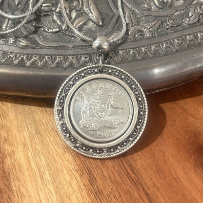 1962 Autralian Sixpence coin Necklace