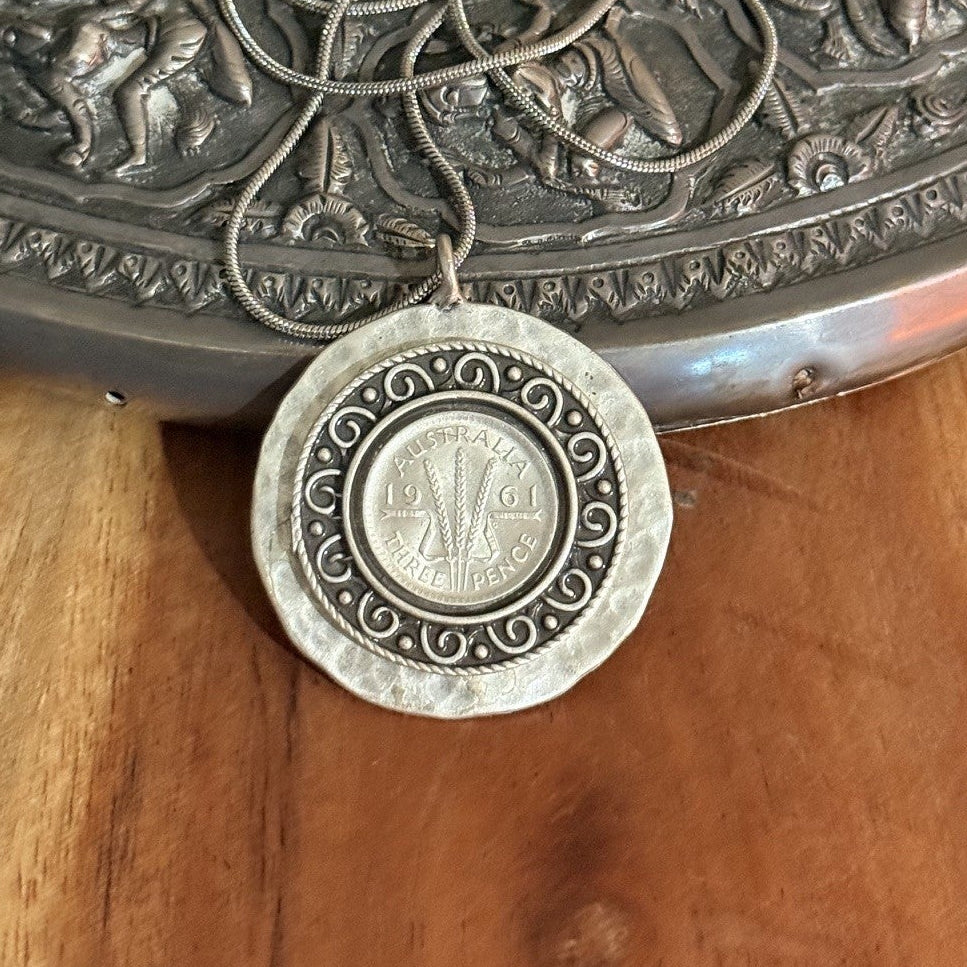 1961 Australian Threepence Layered Necklace