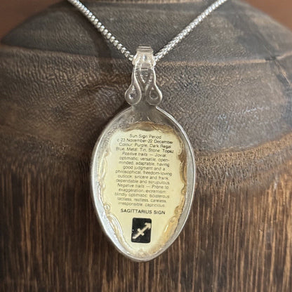 Vintage Sagittarius Zodiac Spoon Necklace