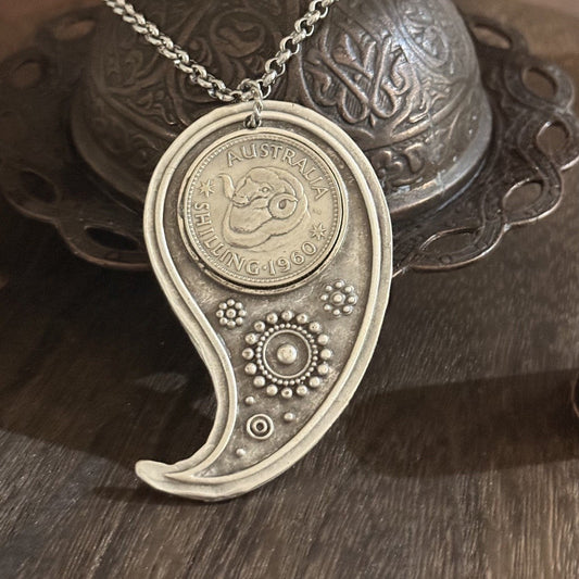 1960 Australian Shilling Necklace | One of a Kind Wearable History