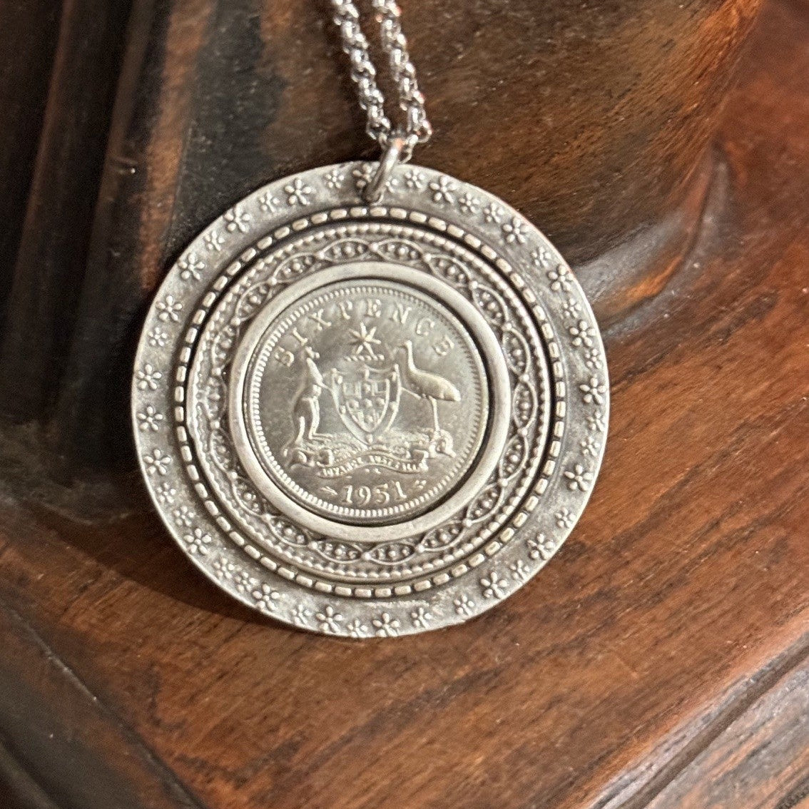 1951 Australian Sixpence Necklace
