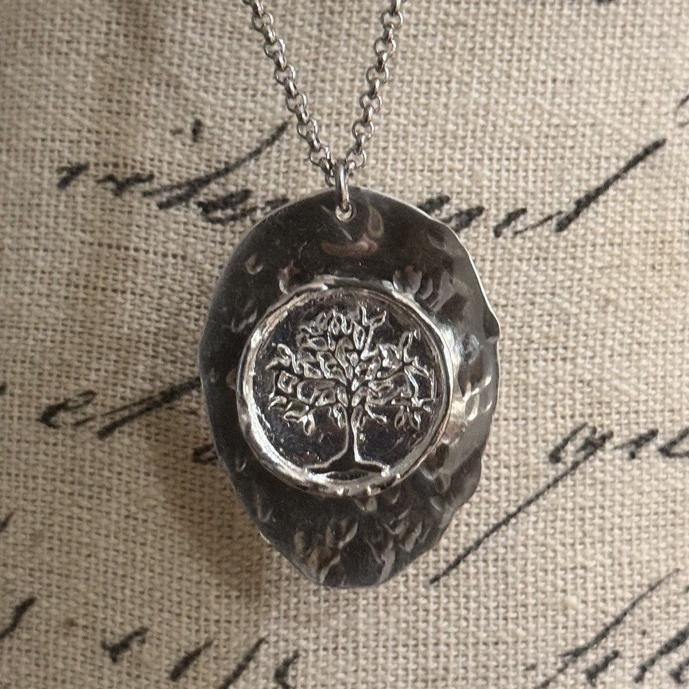 Sterling Silver Tree of Life Spoon Necklace