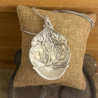 Antique Rose Spoon Necklace