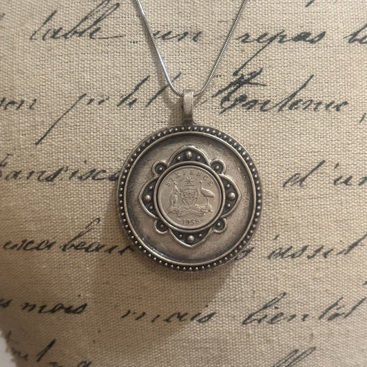 1958 Australian Sixpence Bold Necklace