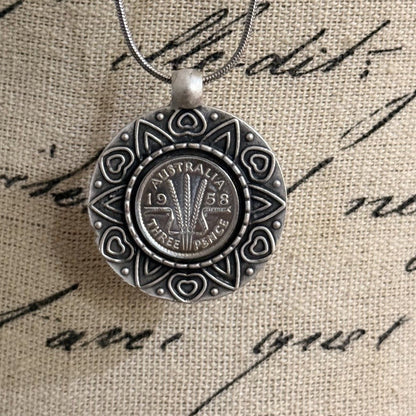 1958 Australian Threepence Coin Necklace