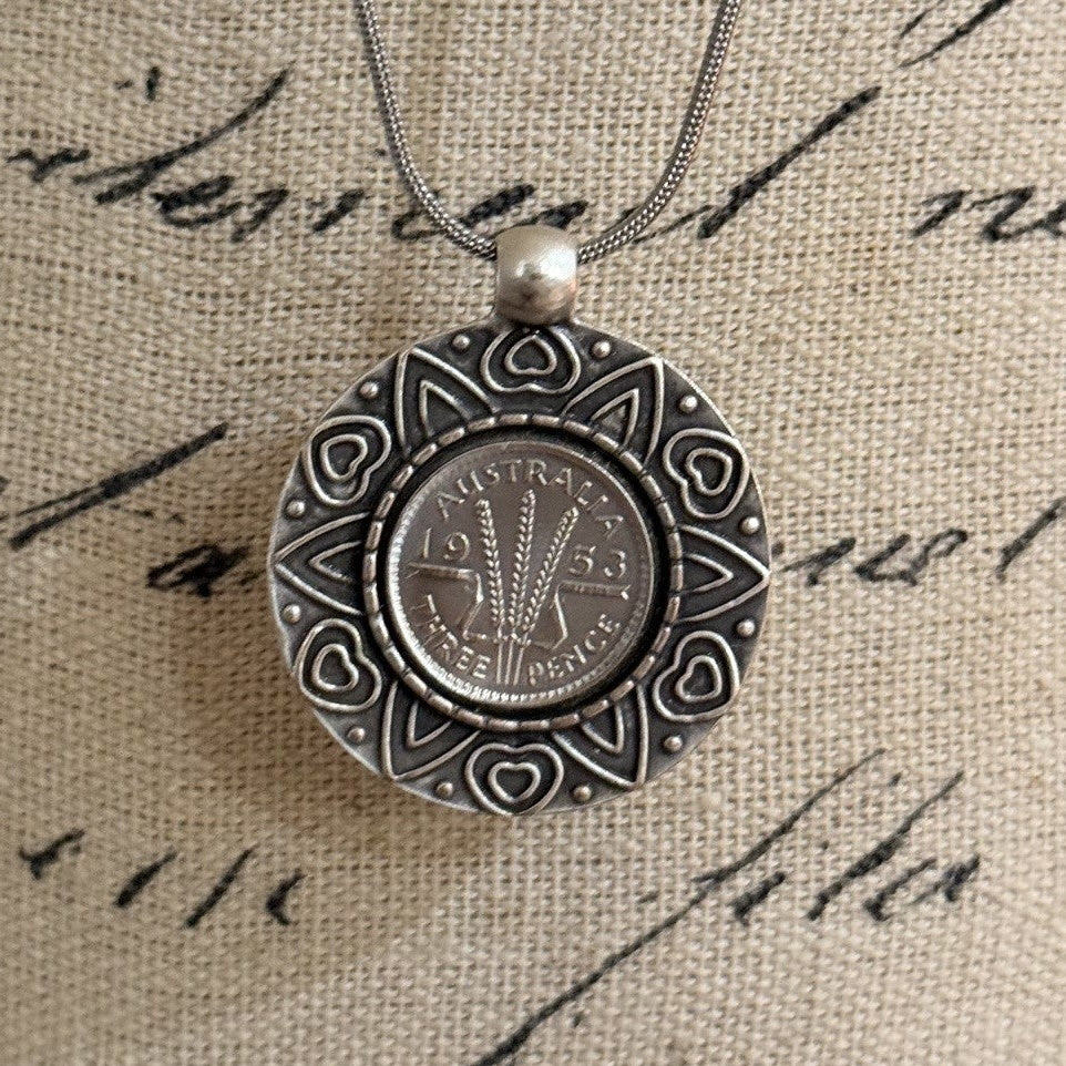 1953 Australian Threepence Coin Necklace | Wearable History