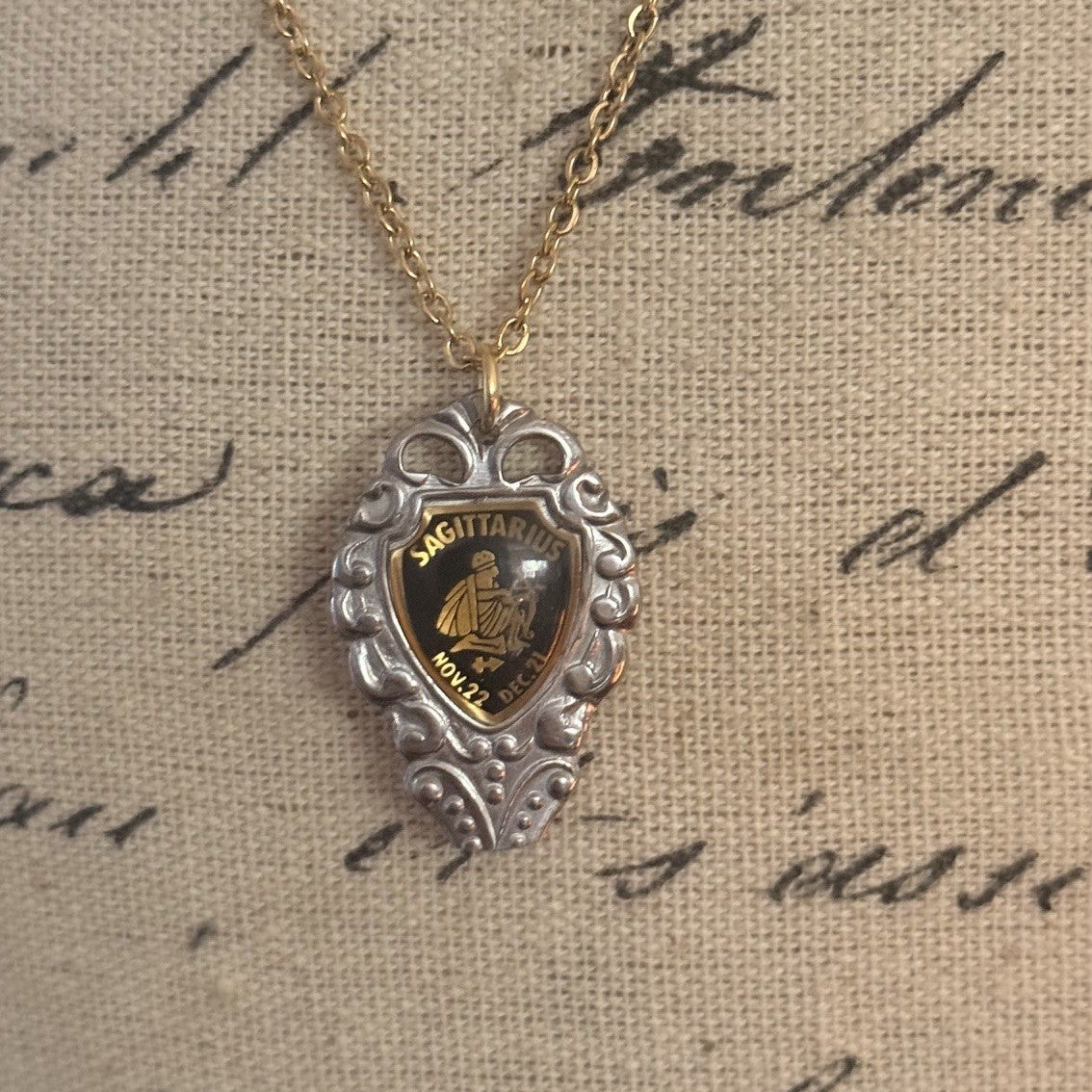 1960s Sagittarius Zodiac Spoon Necklace