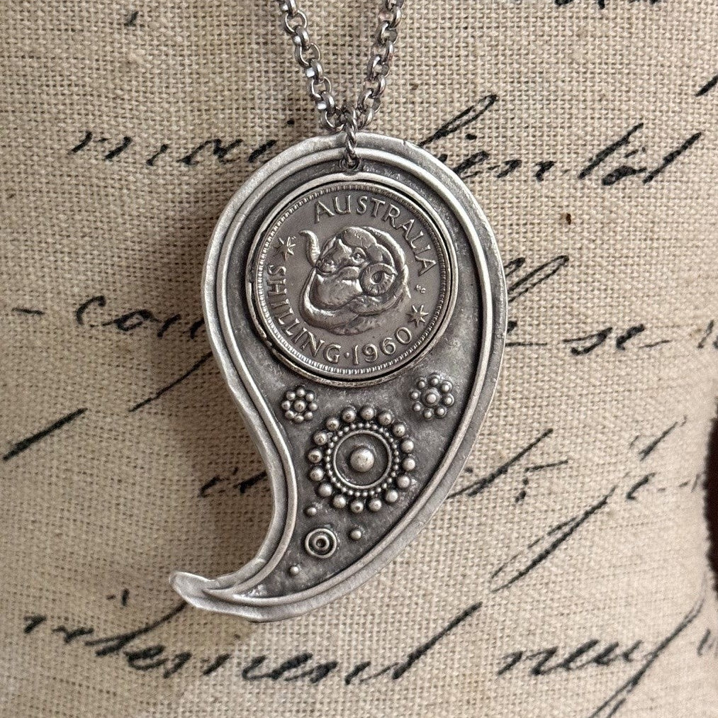 1960 Australian Shilling Necklace | One of a Kind Wearable History