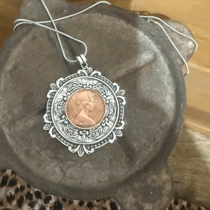 1966 Australian Two Cent Coin Necklace