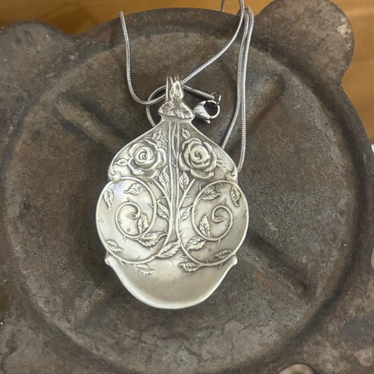Antique Rose Spoon Necklace