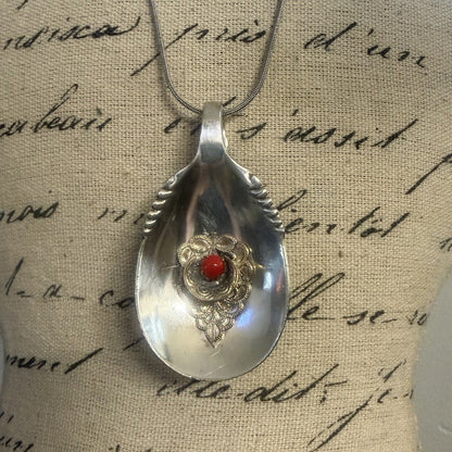 Vintage Spoon Bowl Filigree Necklace