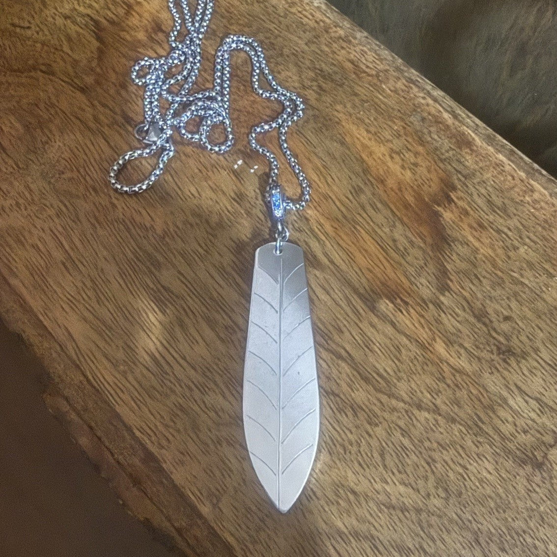 Silverware Leaf Necklace