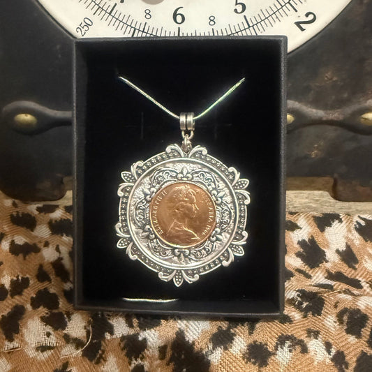 1966 Australian Two Cent Coin Necklace