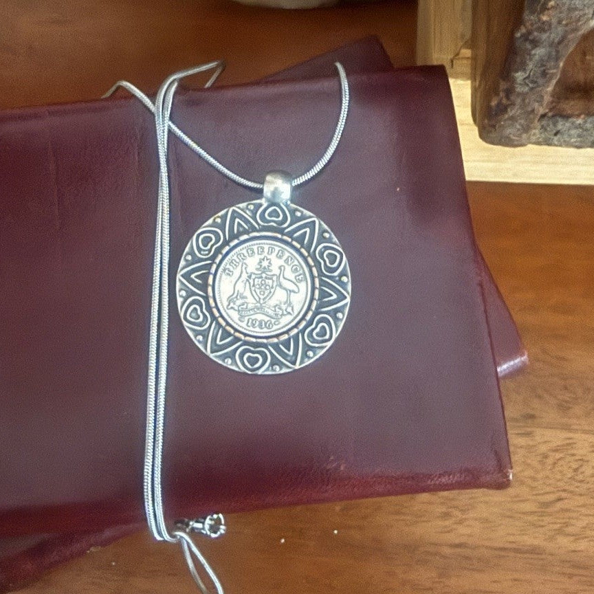 1936 Australian Threepence Coin Necklace