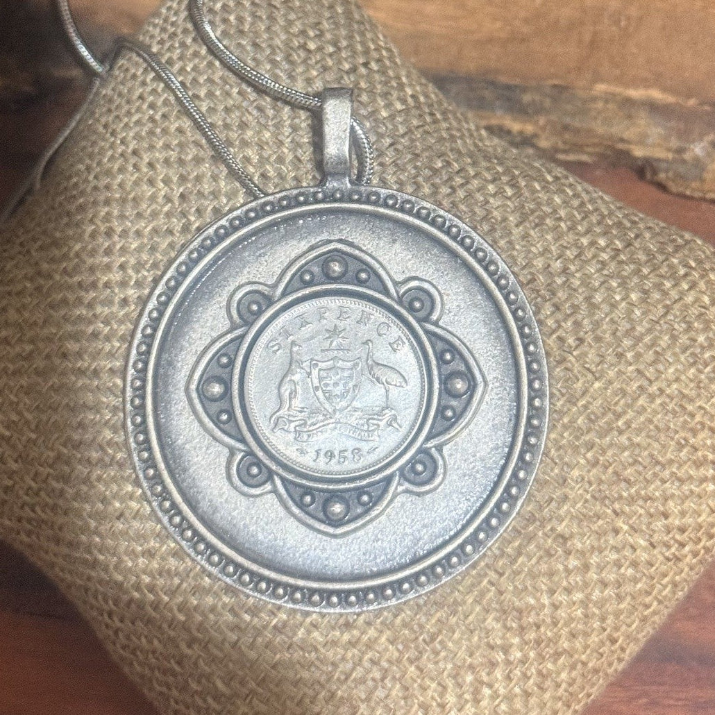 1958 Australian Sixpence Bold Necklace