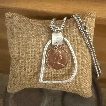 1966 Australian Two Cent Coin Necklace