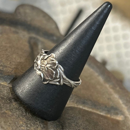 Sterling Silver Poppy Ring
