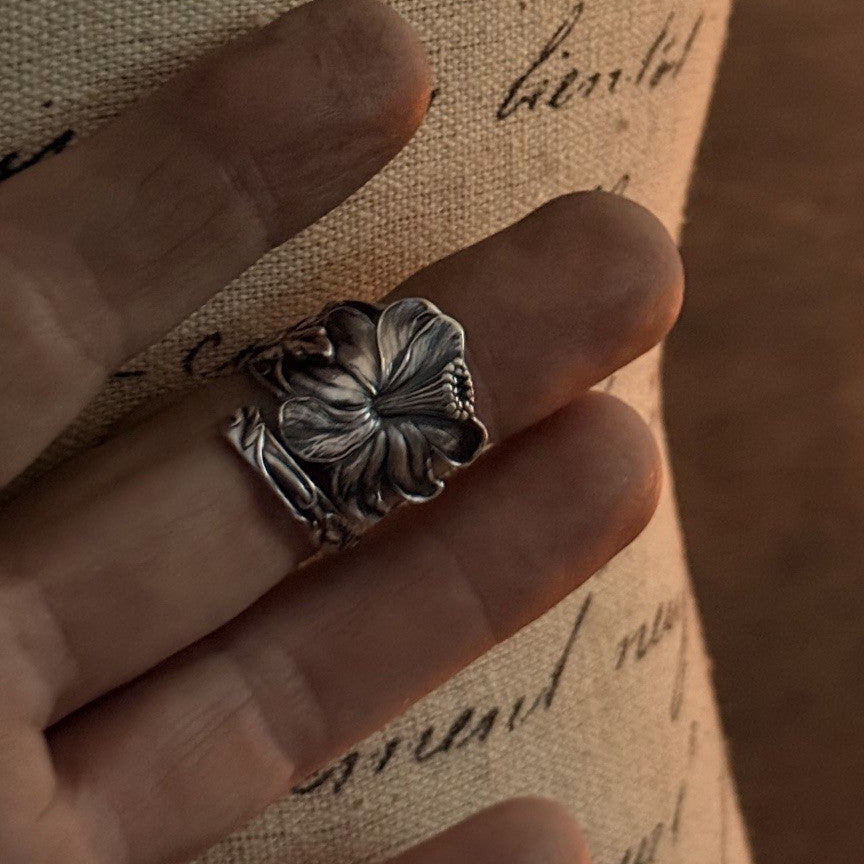 Antique Mauser Sterling Silver Floral Wrap Ring