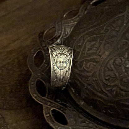 Antique Dutch Silver Cherub Spoon Handle Ring
