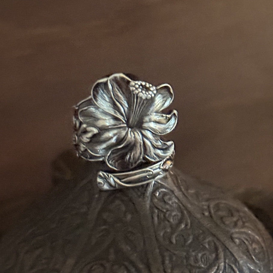 Antique Mauser Sterling Silver Floral Wrap Ring