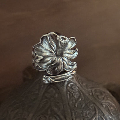 Antique Mauser Sterling Silver Floral Wrap Ring