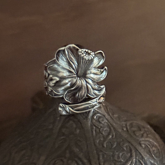 Antique Mauser Sterling Silver Floral Wrap Ring