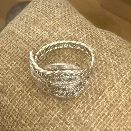 Antique Turkish silver saddle ring