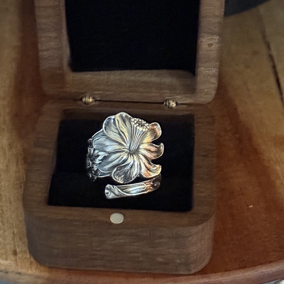 Antique Mauser Sterling Silver Floral Wrap Ring