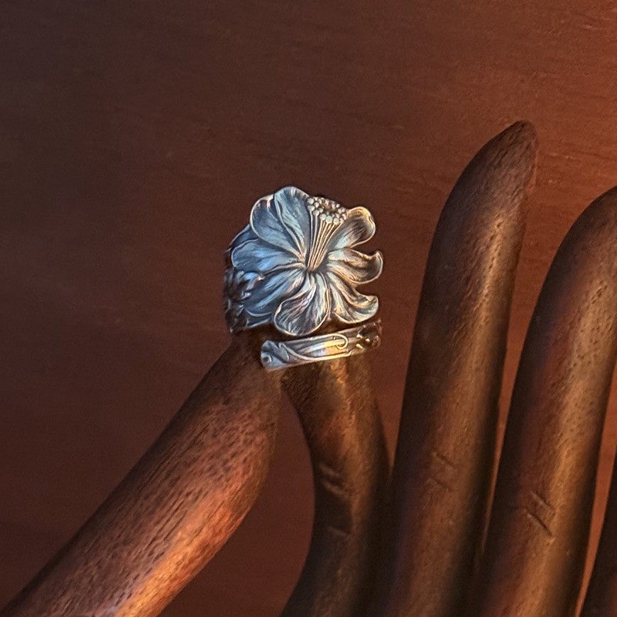 Antique Mauser Sterling Silver Floral Wrap Ring