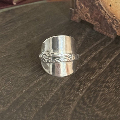 1922 Sterling Silver Apostle Spoon Saddle Ring