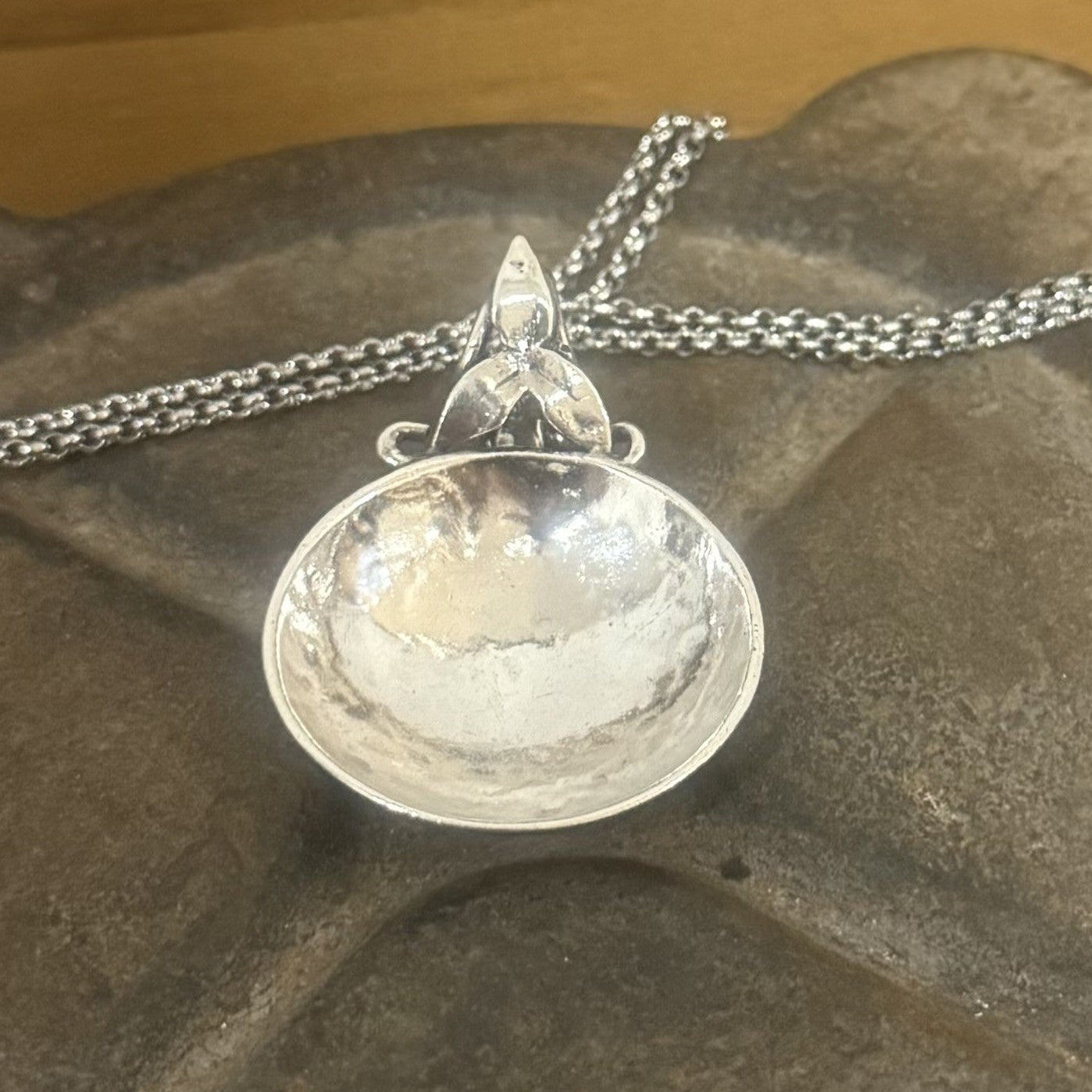 Sterling Silver Spoon Bowl Necklace