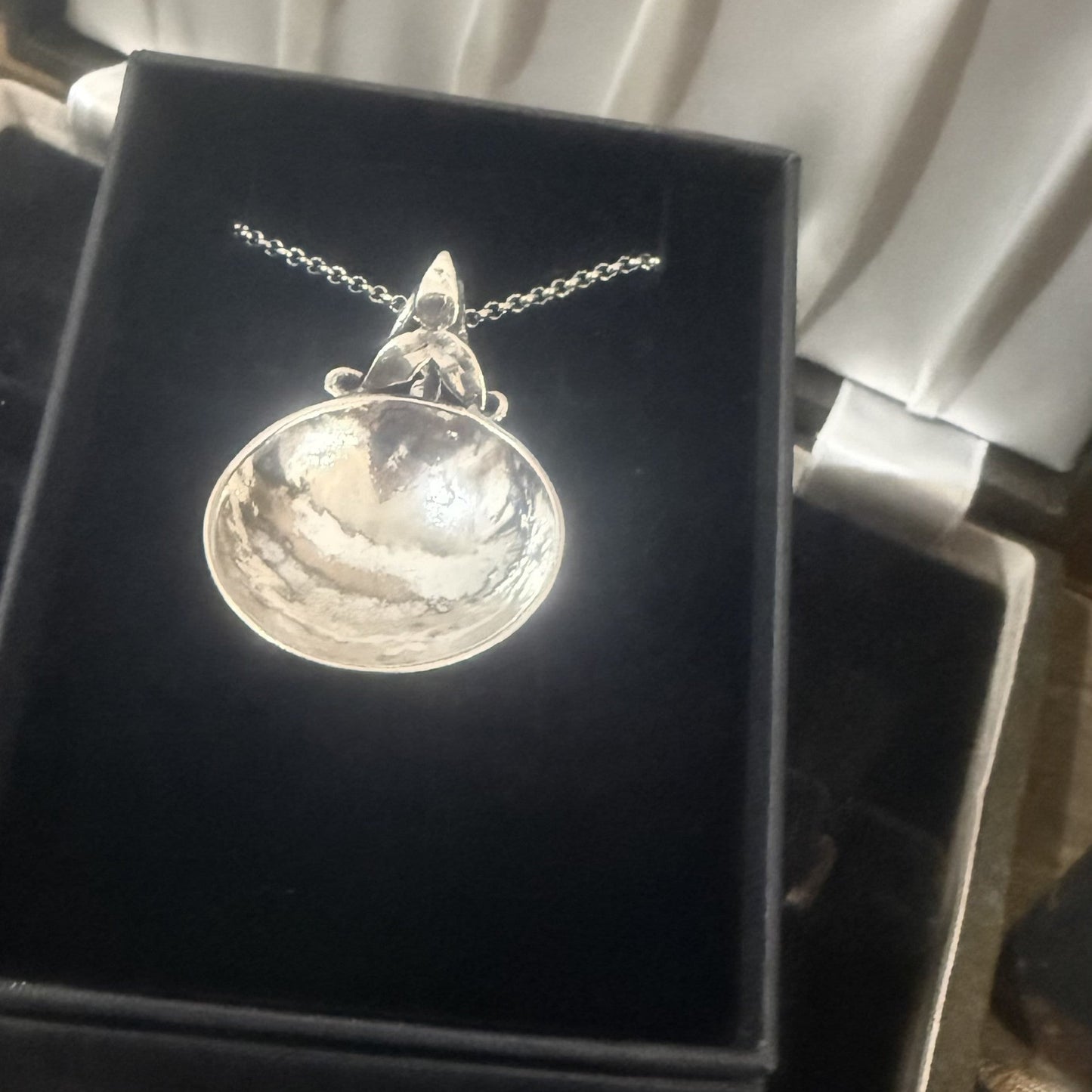 Sterling Silver Spoon Bowl Necklace