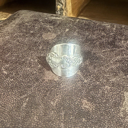 Sterling Silver Fiddle Saddle Ring