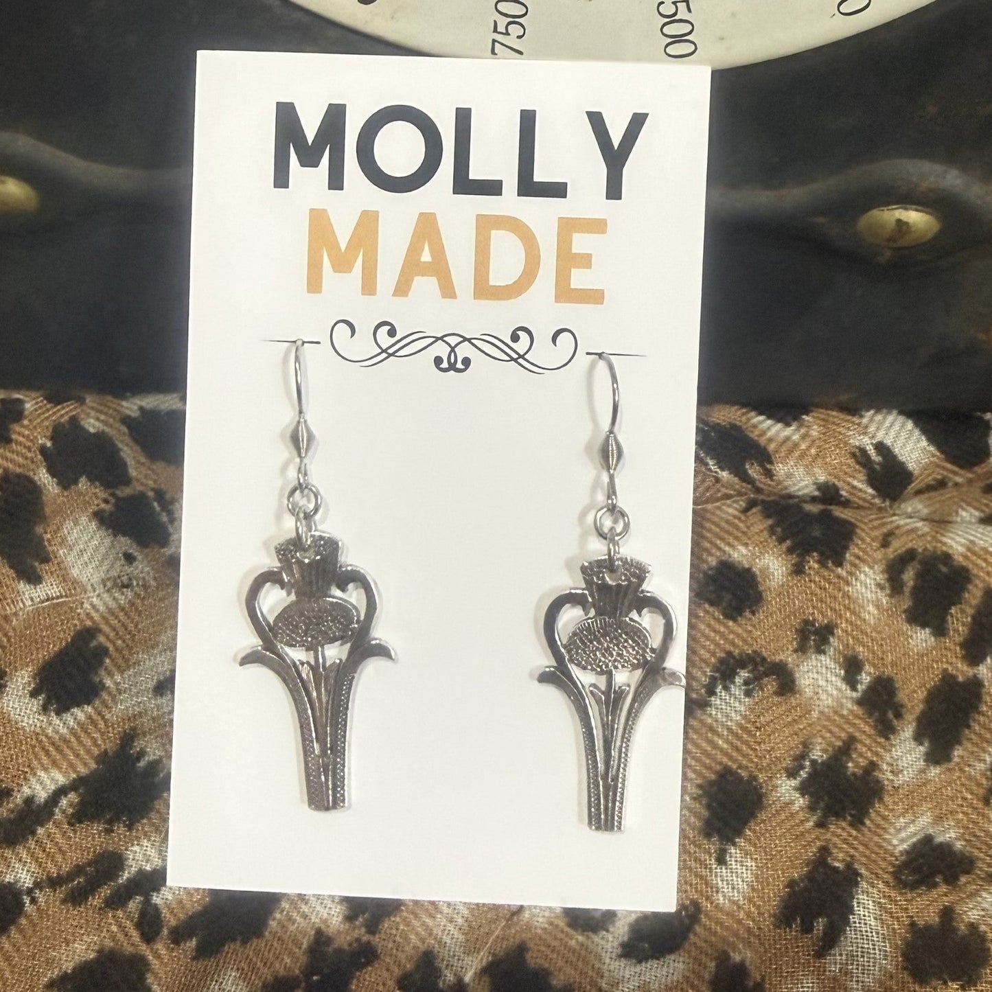 Vintage 1950s Thistle Earrings