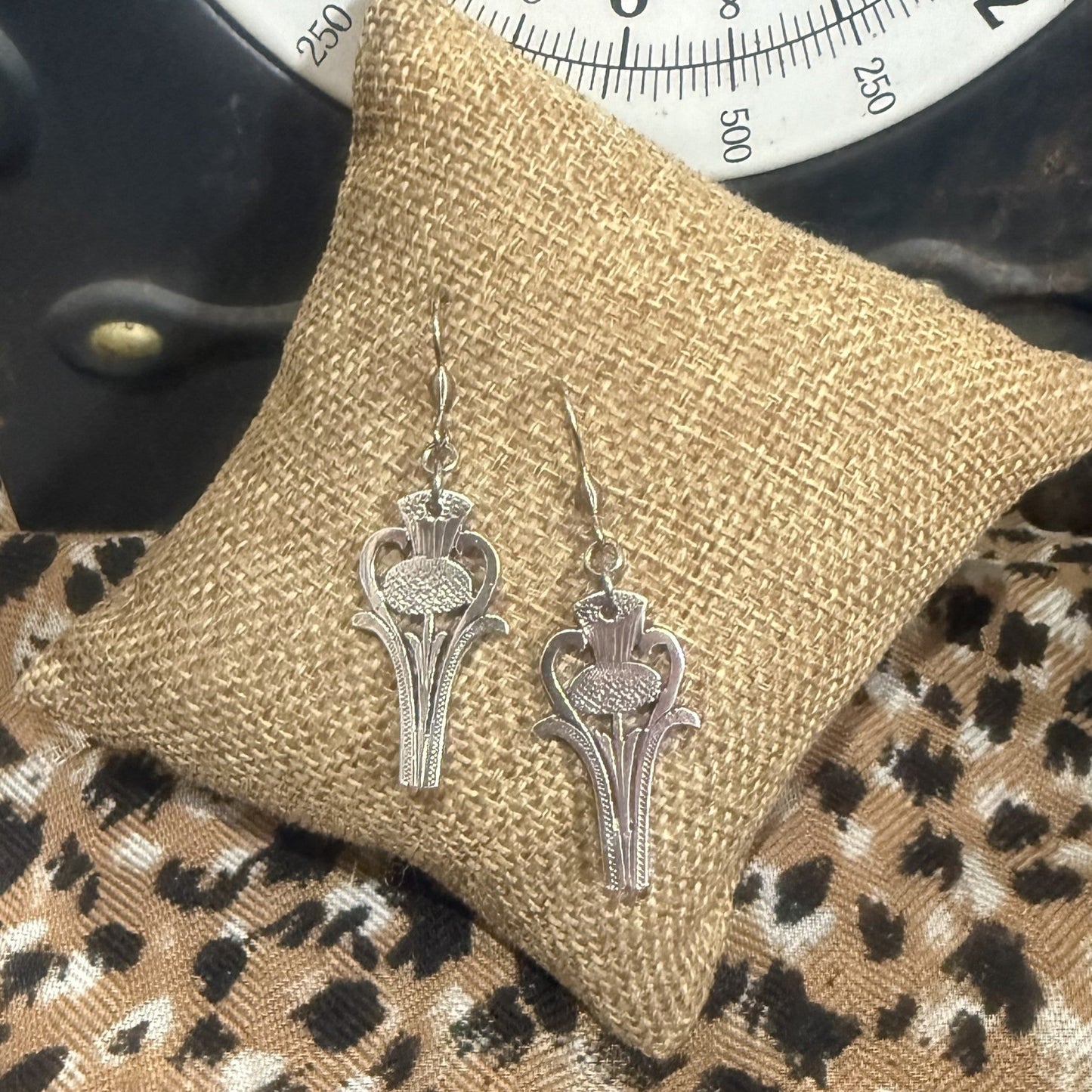 Vintage 1950s Thistle Earrings