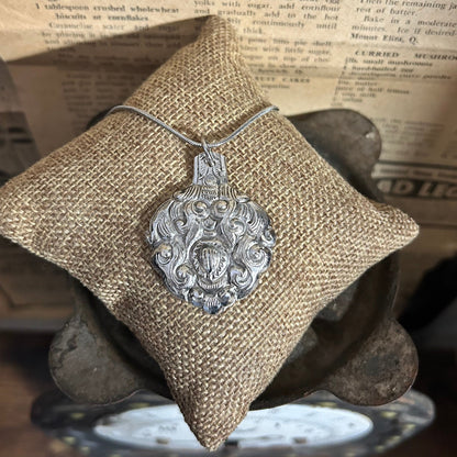 Silver Necklace - Silver Tibetan Medicine Spoon Necklace