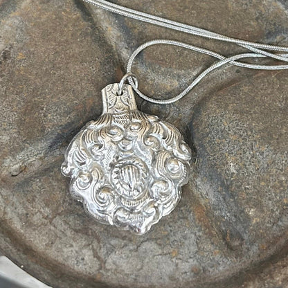 Silver Necklace - Silver Tibetan Medicine Spoon Necklace