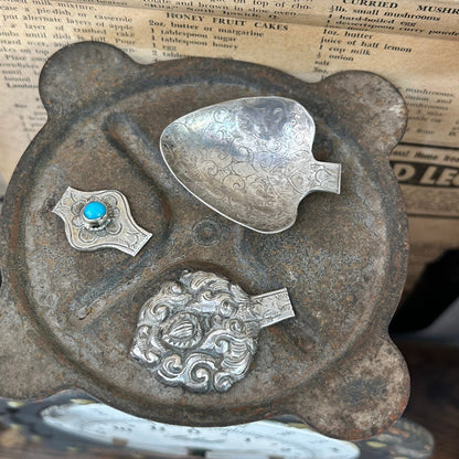 Silver Necklace - Silver Tibetan Medicine Spoon Necklace