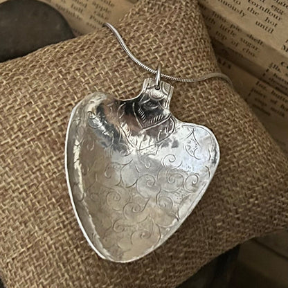 Silver Necklace - Striking Tibetan Spoon Necklace
