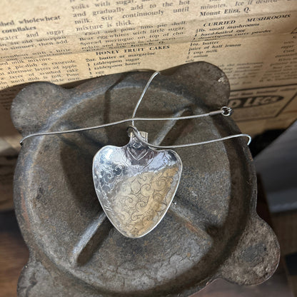 Silver Necklace - Striking Tibetan Spoon Necklace
