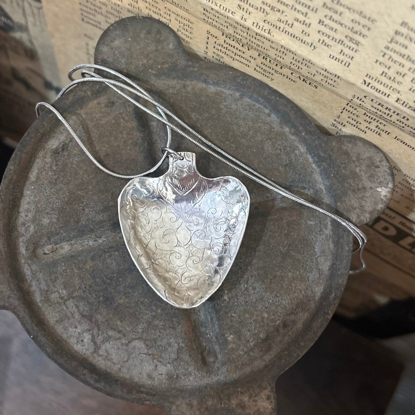 Silver Necklace - Striking Tibetan Spoon Necklace