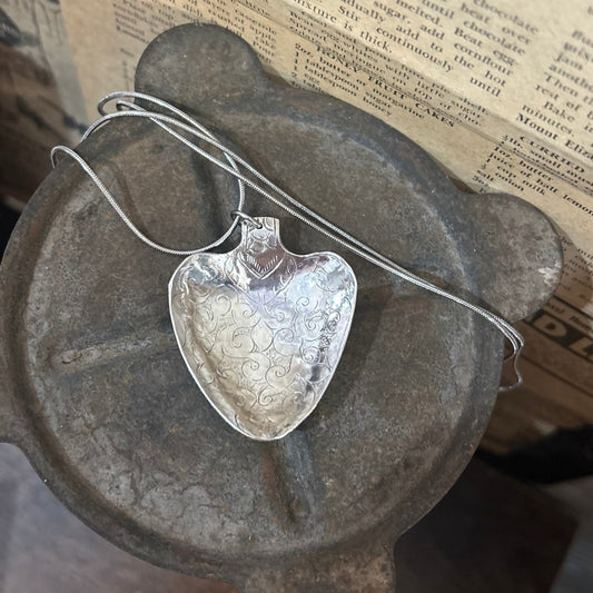 Silver Necklace - Striking Tibetan Spoon Necklace