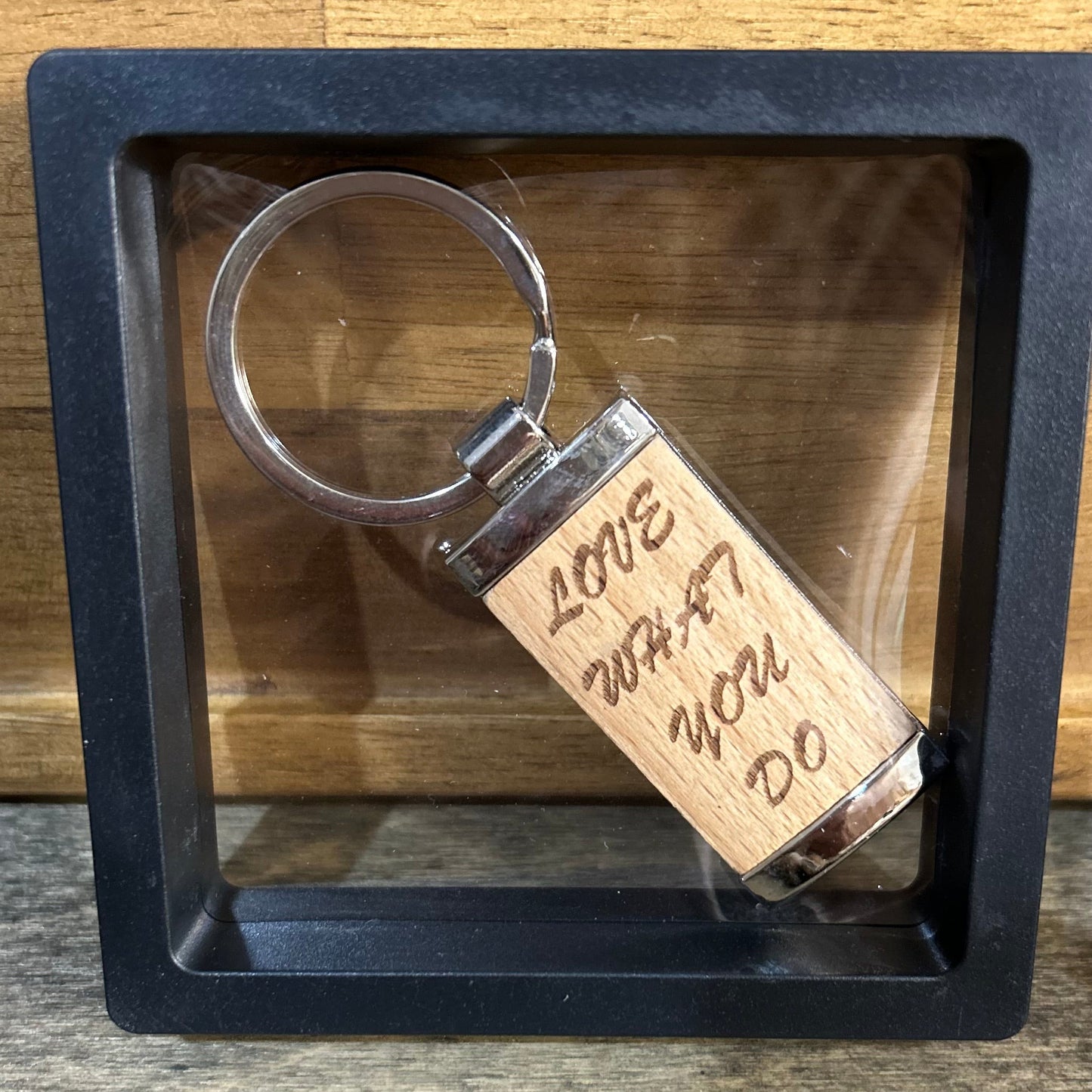 Love What You Do Timber & Metal Key Tag